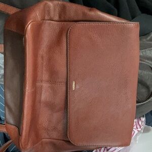 Fossil Brown Leather Women's Backpack